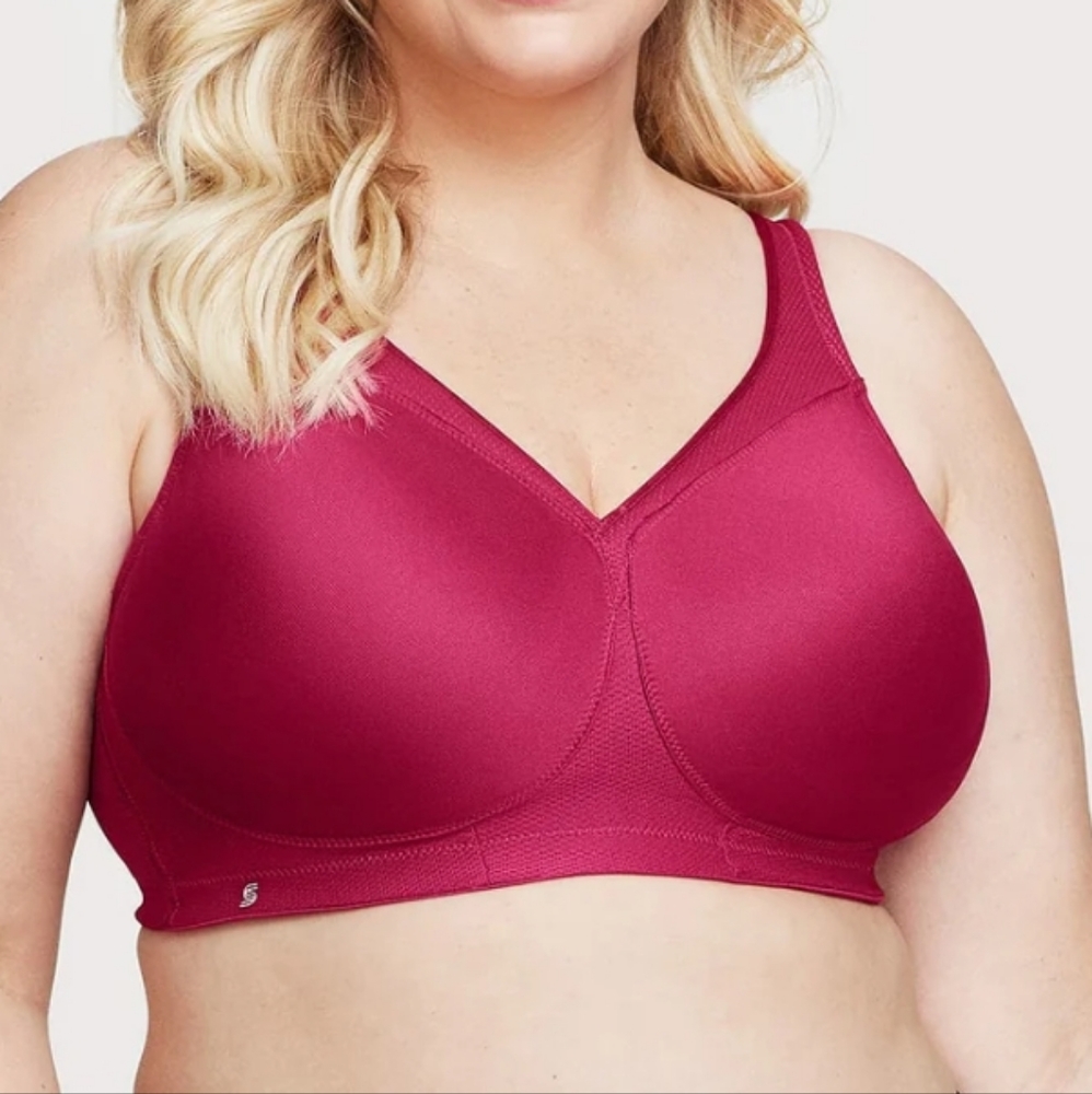 Glamorise 42D Majic Lift Sports Bra Ruby Full Coverage High Impact Wirefree